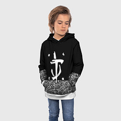 Толстовка-худи детская Doom геометрия линии, цвет: 3D-белый — фото 2