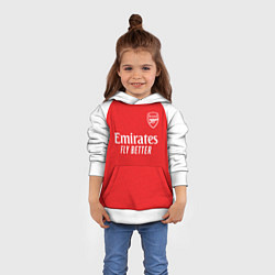 Толстовка-худи детская Арсенал Лондон домашняя форма 2025 2026, цвет: 3D-белый — фото 2
