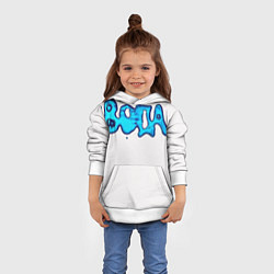 Толстовка-худи детская Вода мерч логотип надпись, цвет: 3D-белый — фото 2