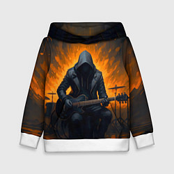 Детская толстовка Гитарист играющий в пламени
