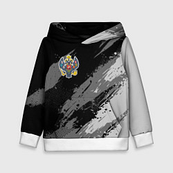 Толстовка-худи детская Российская империя - монохромный, цвет: 3D-белый