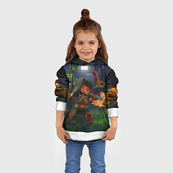 Толстовка-худи детская Майнкрафт - темная ночь, цвет: 3D-белый — фото 2