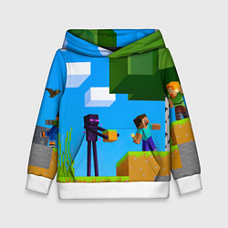 Толстовка-худи детская Эндермен помогает героям, цвет: 3D-белый