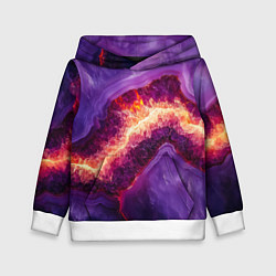 Толстовка-худи детская Мраморный камень, цвет: 3D-белый