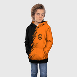 Толстовка-худи детская Half Life - black and orange, цвет: 3D-черный — фото 2