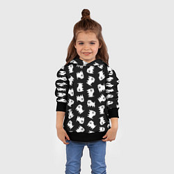 Толстовка-худи детская Annoying dog pattern - Undertale, цвет: 3D-черный — фото 2