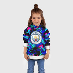 Толстовка-худи детская Манчестер сити неоновые тропики, цвет: 3D-белый — фото 2