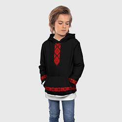 Толстовка-худи детская Вышиванка народная русская, цвет: 3D-белый — фото 2