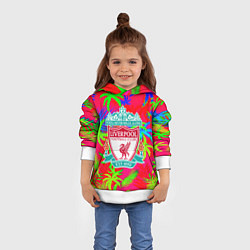 Толстовка-худи детская Liverpool тропический неон, цвет: 3D-белый — фото 2