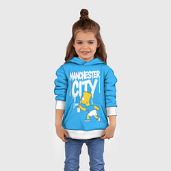 Толстовка-худи детская Граффити Манчестер Сити и Барт Симпсон, цвет: 3D-белый — фото 2