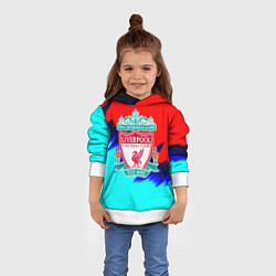 Толстовка-худи детская Ливерпуль краски текстура, цвет: 3D-белый — фото 2