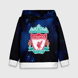 Толстовка-худи детская Ливерпуль соты броня, цвет: 3D-белый