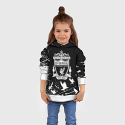 Толстовка-худи детская Ливерпуль белые птицы, цвет: 3D-белый — фото 2