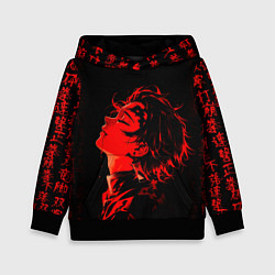 Детская толстовка Клинок, рассекающий демонов Танджиро и иероглифы