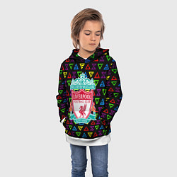 Толстовка-худи детская Liverpool pattern neon, цвет: 3D-белый — фото 2