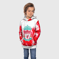Толстовка-худи детская Liverpool розовый огонь, цвет: 3D-белый — фото 2