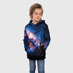 Толстовка-худи детская Фантастический космос звёзды и туманности, цвет: 3D-черный — фото 2