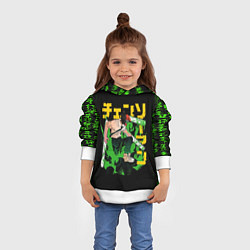 Толстовка-худи детская Аниме Человек бензопила, цвет: 3D-белый — фото 2