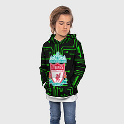 Толстовка-худи детская Liverpool плата текстура, цвет: 3D-белый — фото 2