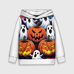 Толстовка-худи детская Happy Halloween 25, цвет: 3D-белый