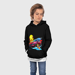 Толстовка-худи детская Mercedes amg, цвет: 3D-белый — фото 2