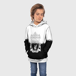 Толстовка-худи детская Liverpool краски черно белые, цвет: 3D-белый — фото 2
