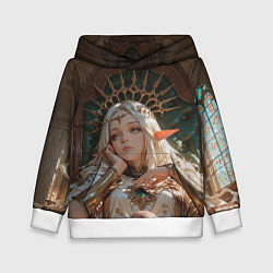 Детская толстовка Беловолосая королева эльфов на троне