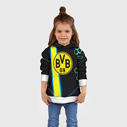 Толстовка-худи детская Borussia соты броня, цвет: 3D-белый — фото 2