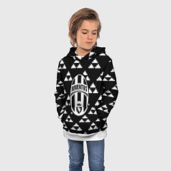 Толстовка-худи детская Juventus геометрия треугольники, цвет: 3D-белый — фото 2