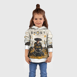 Толстовка-худи детская Ацу на фоне горы Ghost of Yotei, цвет: 3D-белый — фото 2