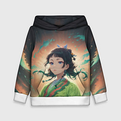 Детская толстовка Маомао на фоне облаков