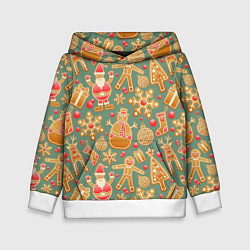 Толстовка-худи детская Имбирные пряники, цвет: 3D-белый