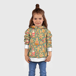 Толстовка-худи детская Имбирные пряники, цвет: 3D-белый — фото 2