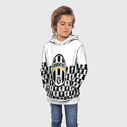 Толстовка-худи детская Juventus болельщики паттерн, цвет: 3D-белый — фото 2