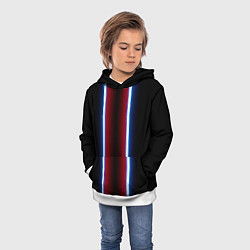 Толстовка-худи детская Color white blue red neon, цвет: 3D-белый — фото 2