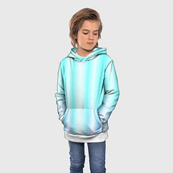 Толстовка-худи детская Neon white blue lines, цвет: 3D-белый — фото 2