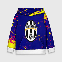 Детская толстовка Ювентус желтые краски текстура