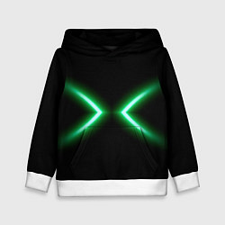 Толстовка-худи детская Neon green lines, цвет: 3D-белый