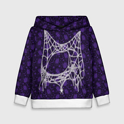 Толстовка-худи детская Хэллоуин - Паутина, цвет: 3D-белый