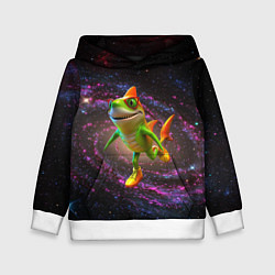 Толстовка-худи детская Тралалеро тралала в космосе, цвет: 3D-белый