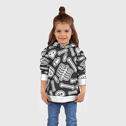 Толстовка-худи детская Черепки и костяшки, цвет: 3D-белый — фото 2