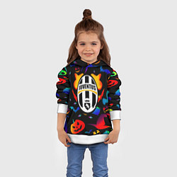 Толстовка-худи детская Juventus хэллоуин неон, цвет: 3D-белый — фото 2