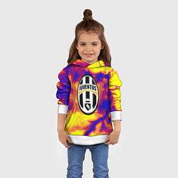 Толстовка-худи детская Ювентус неоновый шторм, цвет: 3D-белый — фото 2