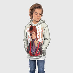 Толстовка-худи детская David Bowie Rebel Rebel, цвет: 3D-белый — фото 2