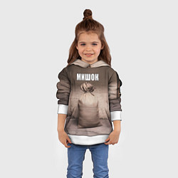 Толстовка-худи детская Мишок, цвет: 3D-белый — фото 2