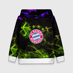Толстовка-худи детская Бавария Мюнхен огонь, цвет: 3D-белый