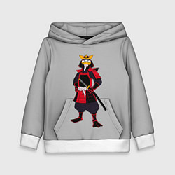 Толстовка-худи детская Утка-самурай с катаной, цвет: 3D-белый