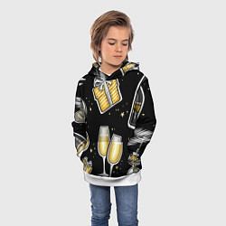 Толстовка-худи детская Новогодний вайб, цвет: 3D-белый — фото 2