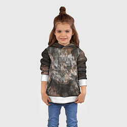 Толстовка-худи детская Абстракция - brown darkness, цвет: 3D-белый — фото 2