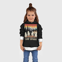 Толстовка-худи детская Приведения на кемпинге, цвет: 3D-белый — фото 2